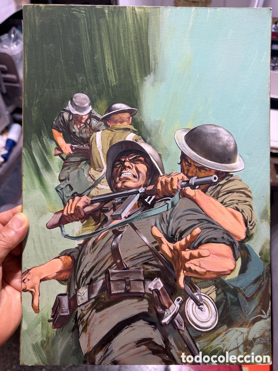 C&oacute;mics: DIBUJO ORIGINAL PORTADA COMIC GUERRA (POSIBLEMENTE L&Oacute;PEZ ESPI)