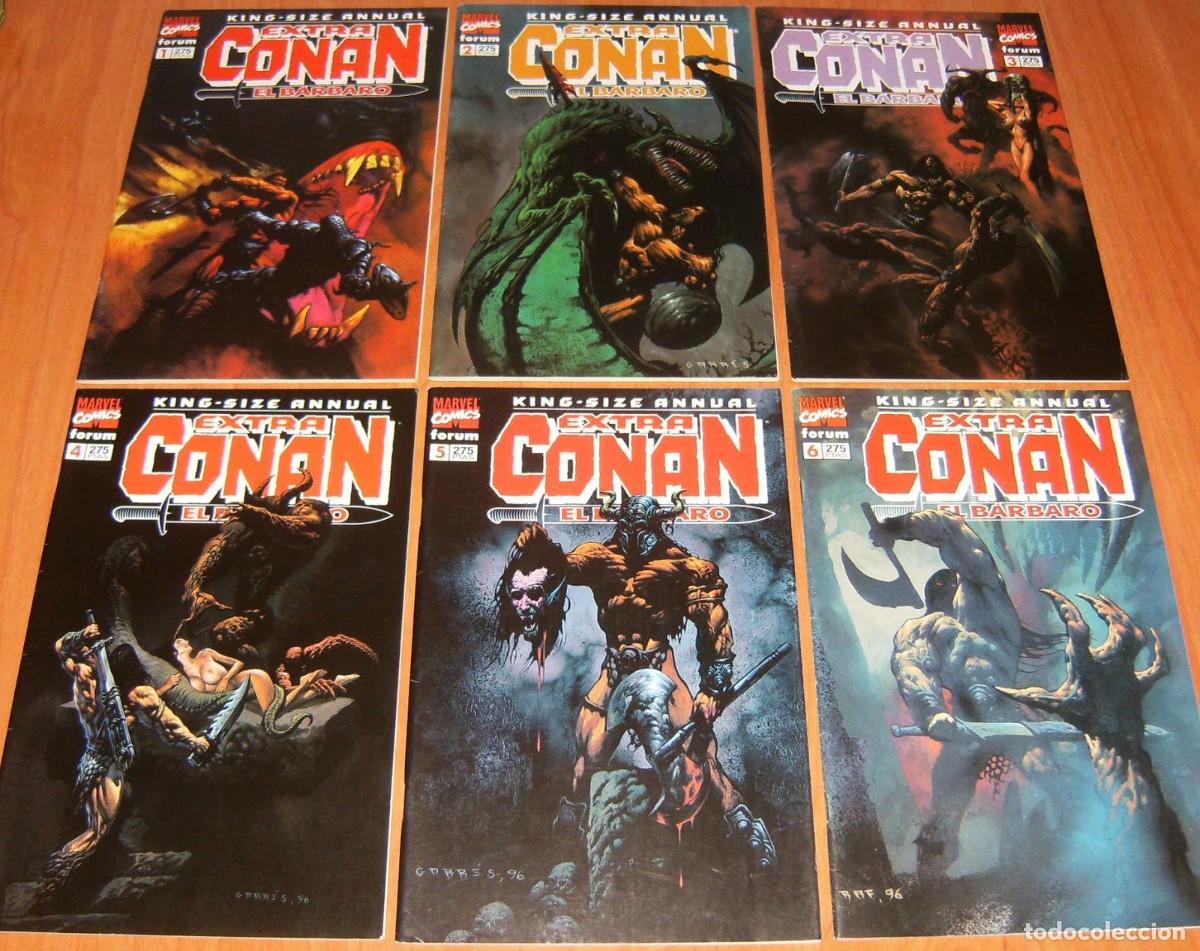C&oacute;mics: KING-SIZE ANNUAL CONAN EL BARBARO . n&ordm;s 1 2 3 4 5 6 . FORUM . Lote de 6 n&uacute;meros