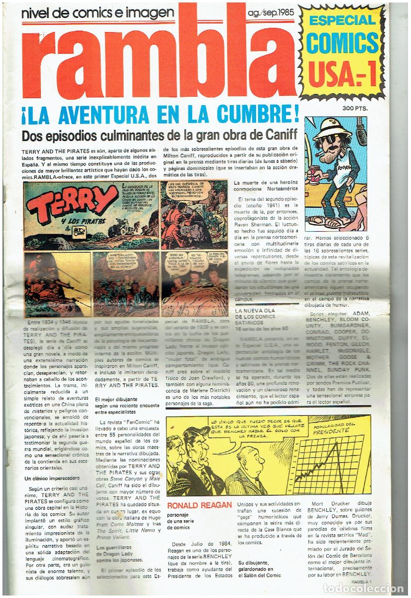 C&oacute;mics: RAMBLA. ESPECIAL COMICS USA. N&ordm; 1. AGOSTO/SPBRE . 1985.(B55.3 RUM)