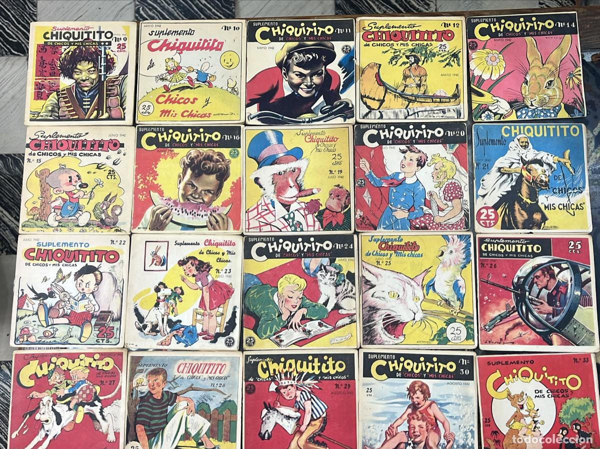 C&oacute;mics: Lote de 47 n&uacute;meros del suplemento Chiquitito de chicos y mis chicas. - 1942-1943.