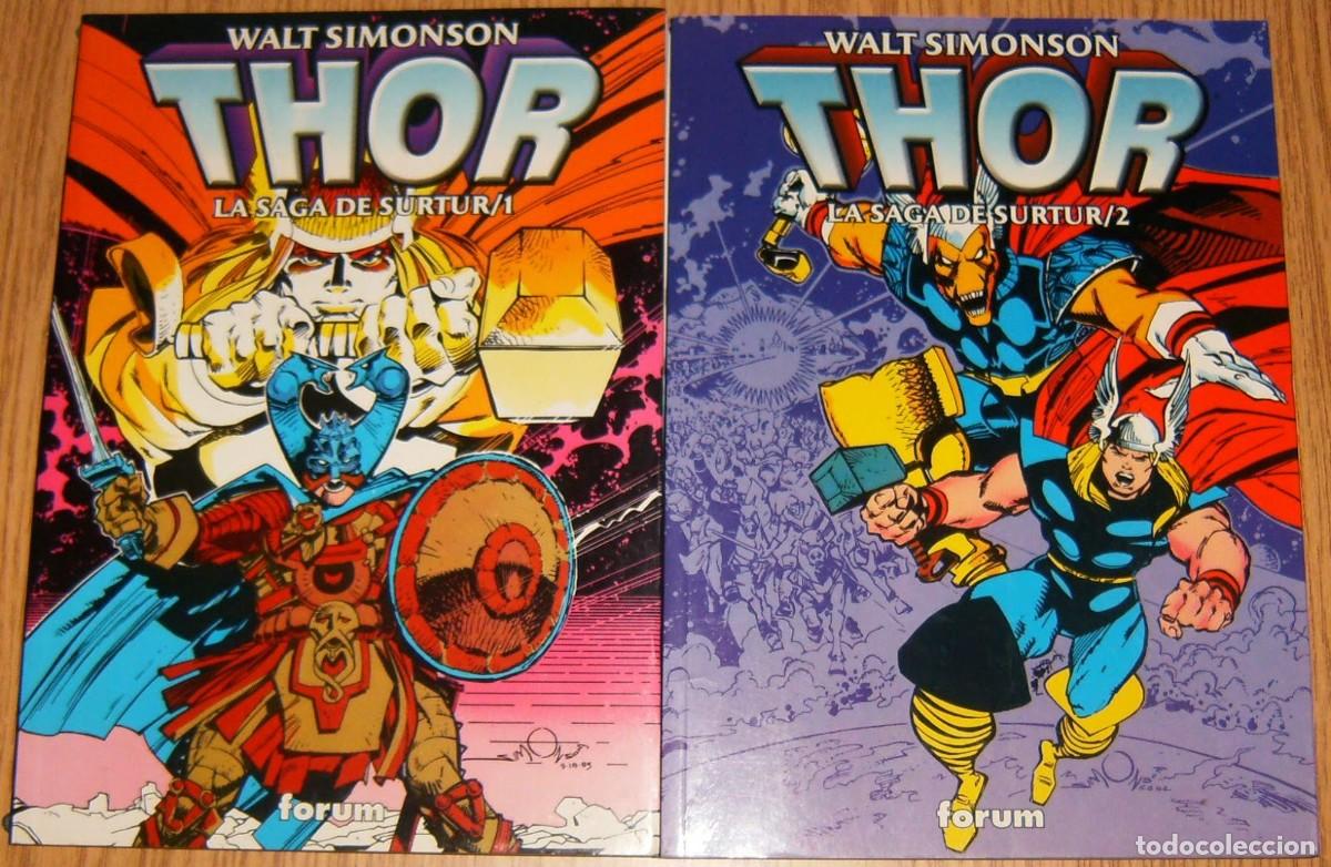 C&oacute;mics: THOR . LA SAGA DE SURTUR 1 y 2 . LOTE DE 2 NUMEROS . OBRAS MAESTRAS . FORUM . WALTER SIMONSON