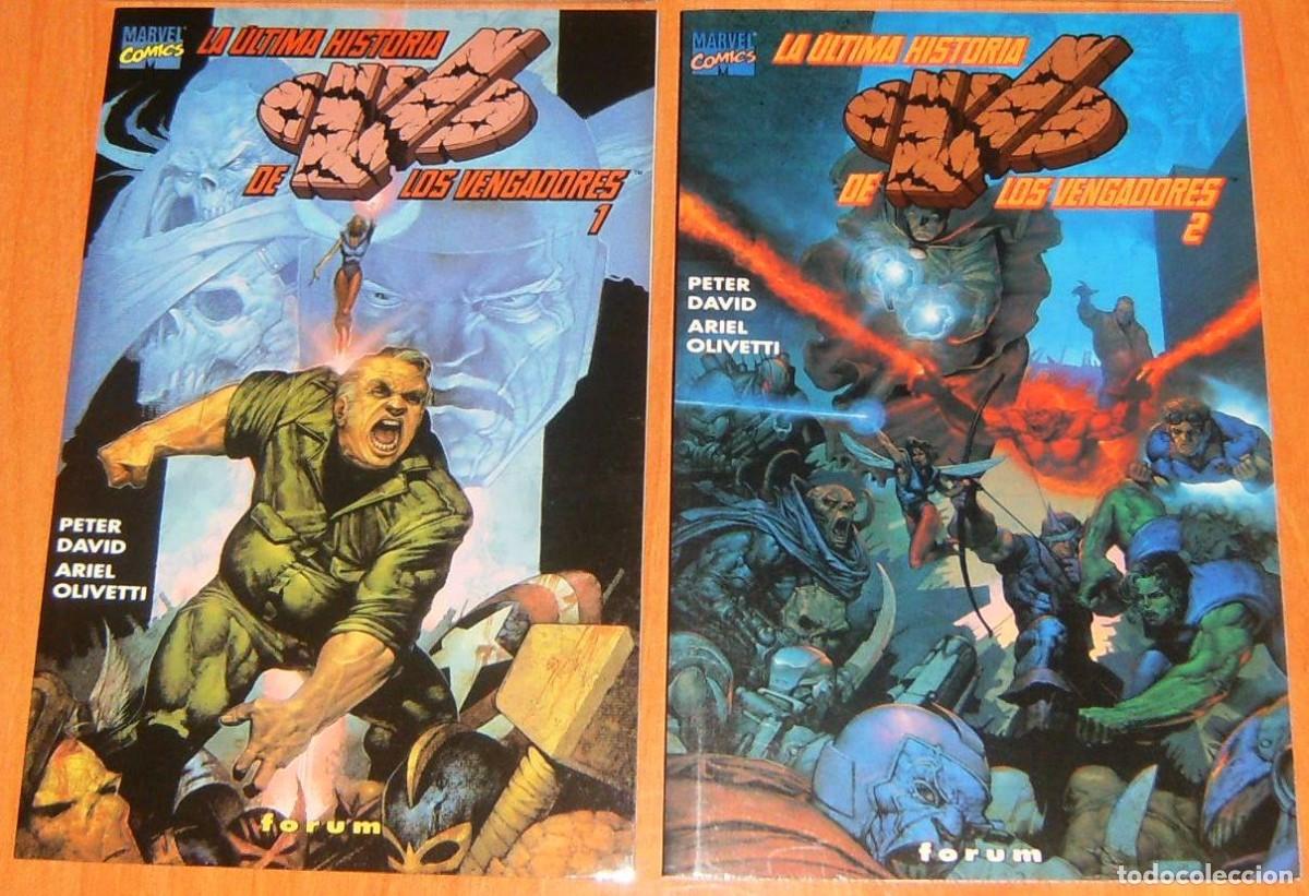 C&oacute;mics: LA ULTIMA HISTORIA DE LOS VENGADORES 1 y 2 . COMPLETA . LOTE 2 N&Uacute;MEROS . PETER DAVID ARIEL OLIVETTI