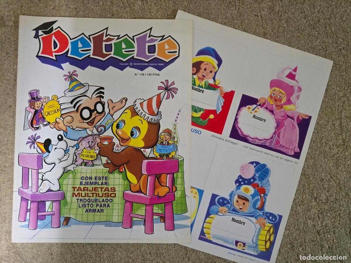 C&oacute;mics: Revista Petete 108 + Tarjetas.Editorial P.T.T.