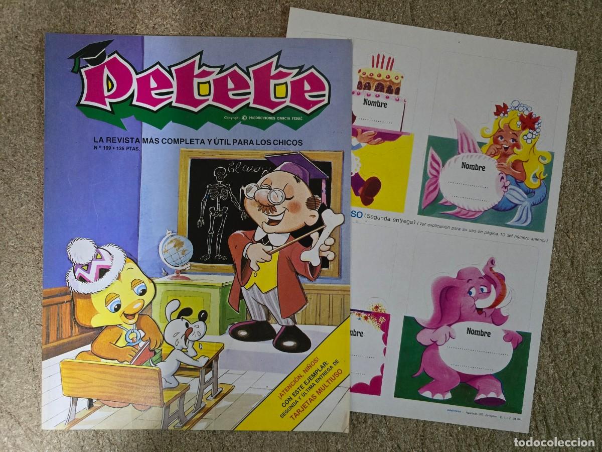 C&oacute;mics: Revista Petete 109 + Tarjetas.Editorial P.T.T.