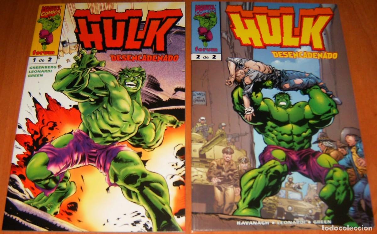 C&oacute;mics: HULK . DESENCADENADO 1 y 2 . OBRA COMPLETA . FORUM . LOTE DE 2 TOMOS .
