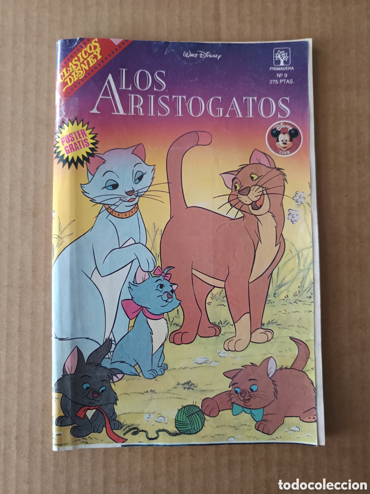 C&oacute;mics: Revista Cl&aacute;sicos Disney n&deg;9: Los Aristogatos (Primavera, 1990). Incluye p&oacute;ster central.