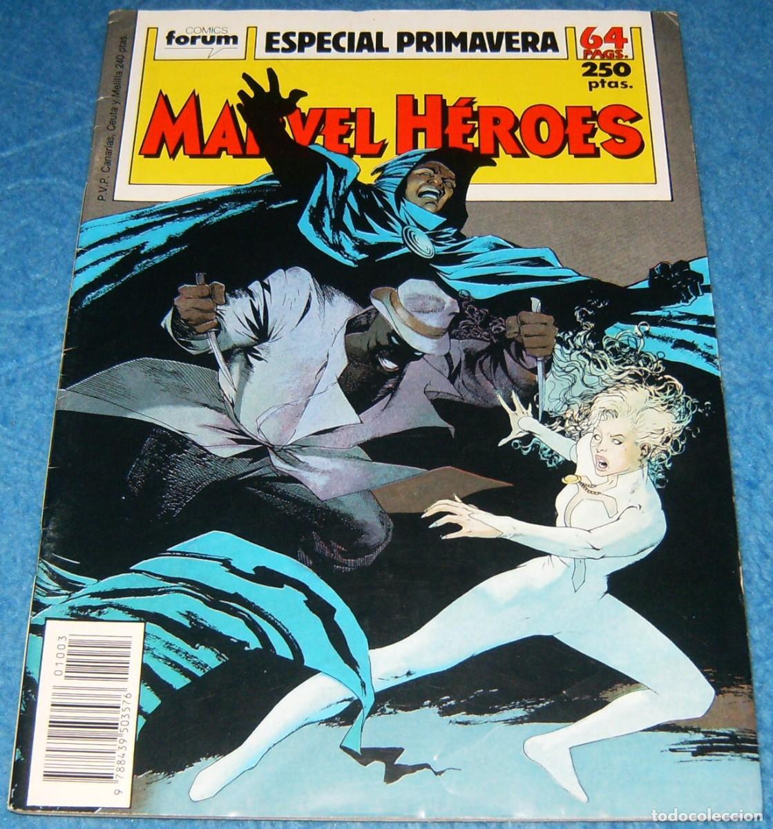 Comics : MARVEL HEROES . ESPECIAL PRIMAVERA 1988 . CAPA Y PU&Ntilde;AL . FORUM