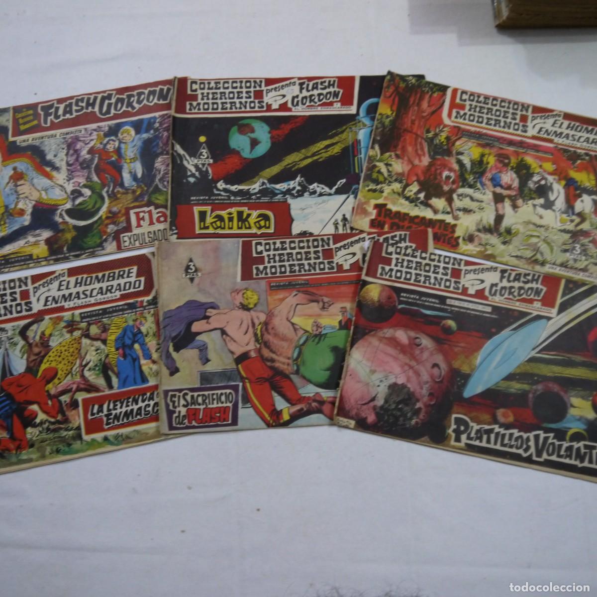C&oacute;mics: LOTE DE 6 C&Oacute;MICS COLECCI&Oacute;N H&Eacute;ROES MODERNOS CON FLASH GORDON Y EL HOMBRE ENMASCARADO