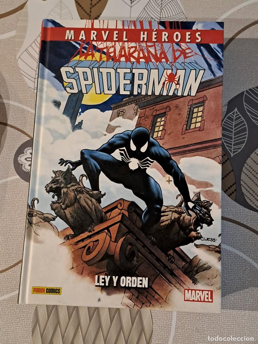 C&oacute;mics: Marvel h&eacute;roes, la telara&ntilde;a de Spiderman, ley y orden, Panini en perfecto estado
