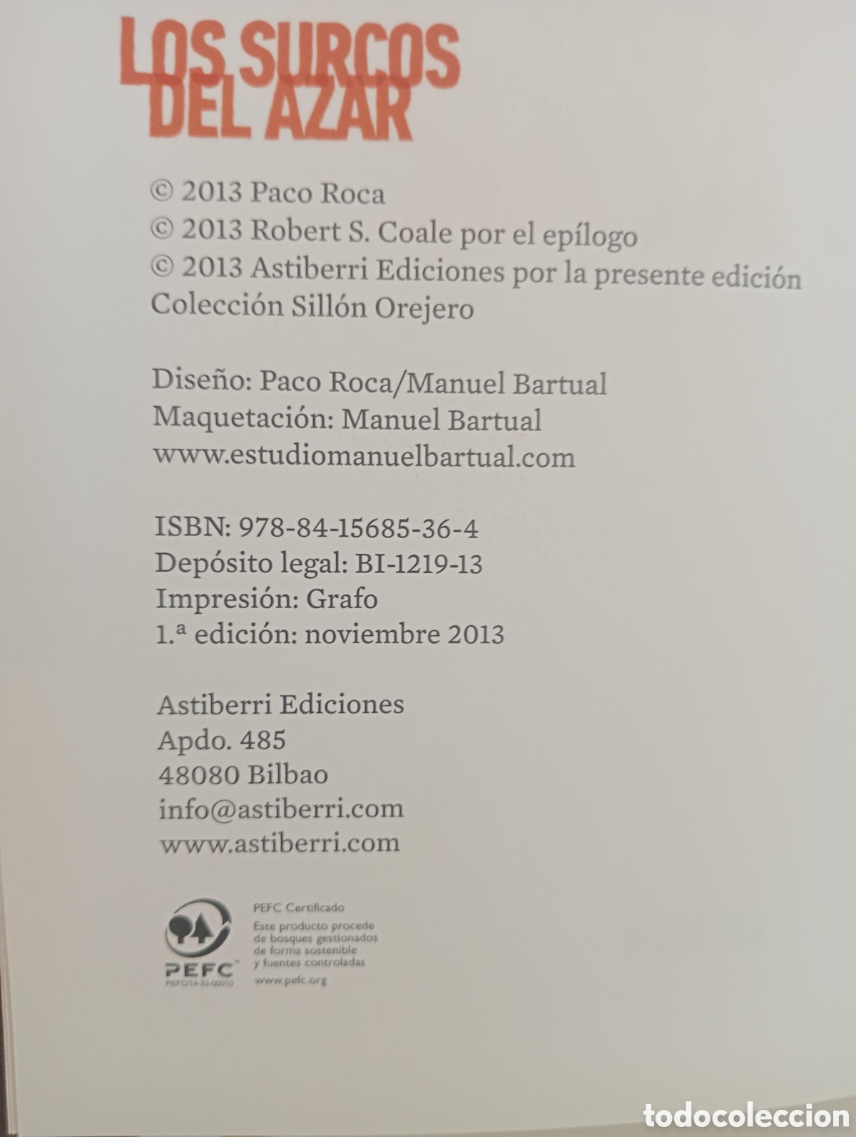 C&oacute;mics: LOS SURCOS DEL AZAR - PACO ROCA - ASTIBERRI EDICIONES, 2013. - Foto 3