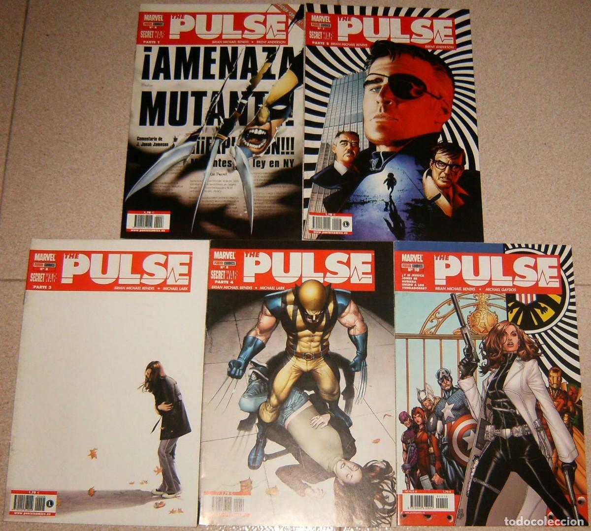 Comics: THE PULSE . 6 7 8 9 10 . LOTE DE 5 N&Uacute;MEROS . PANINI . CRUCE CON SECRET WAR