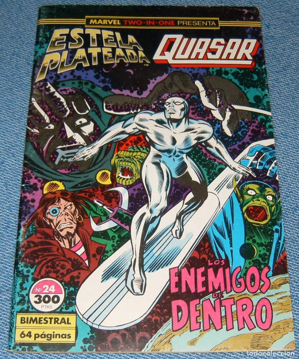 C&oacute;mics: TWO IN ONE . ESTELA PLATEADA . QUASAR . N&uacute;mero 24 . FORUM . SILVER SURFER