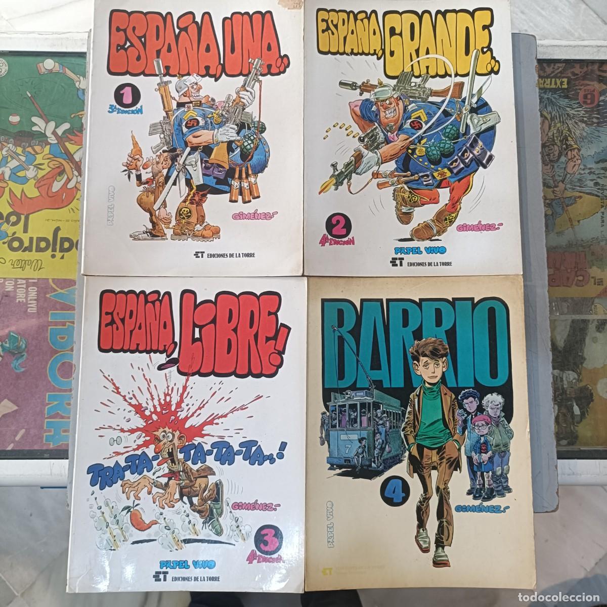 C&oacute;mics: PAPEL VIVO - 4 N&uacute;meros, Completa - ESPA&Ntilde;A UNA, Espa&ntilde;a GRANDE, Espa&ntilde;a LIBRE, BARRIO - Carlos Gimenez