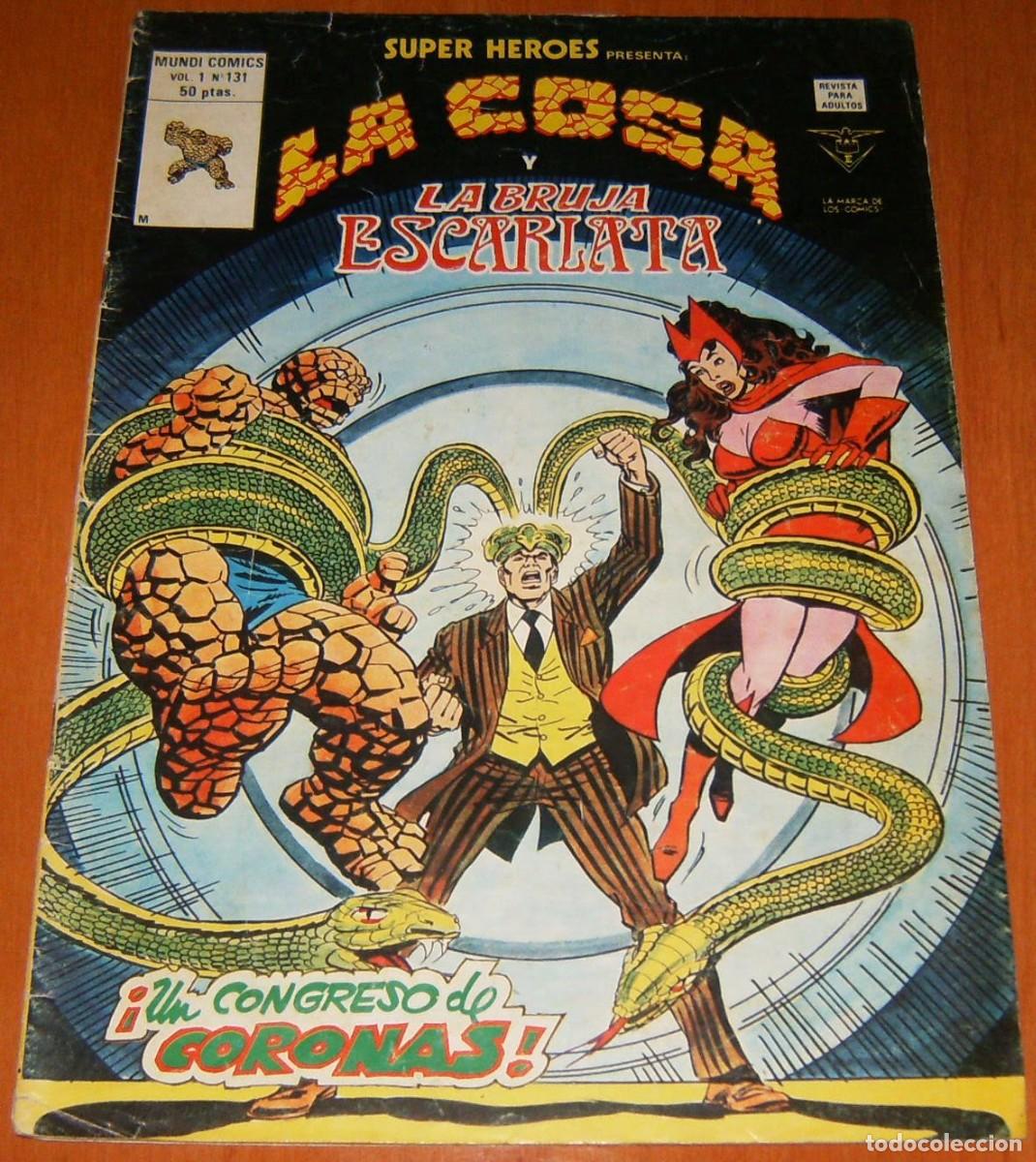 C&oacute;mics: LA COSA Y LA BRUJA ESCARLATA . SUPER HEROES PRESENTA . N&uacute;mero 131 . MUNDI COMICS . VERTICE