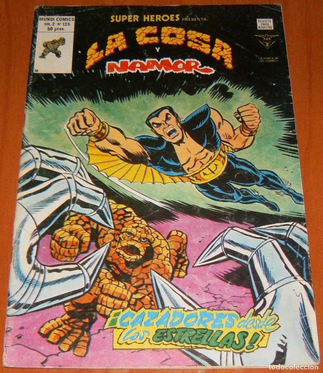 C&oacute;mics: LA COSA Y NAMOR . SUPER HEROES PRESENTA . N&uacute;mero 134 . MUNDI COMICS . VERTICE