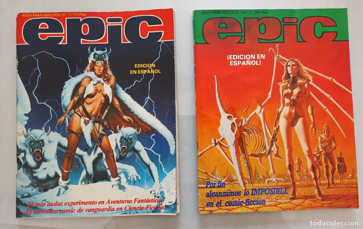 C&oacute;mics: Epic n. 1 y 3. Edici&oacute;n espa&ntilde;ola de la revista de Marvel. Buscema, Gulacy, etc