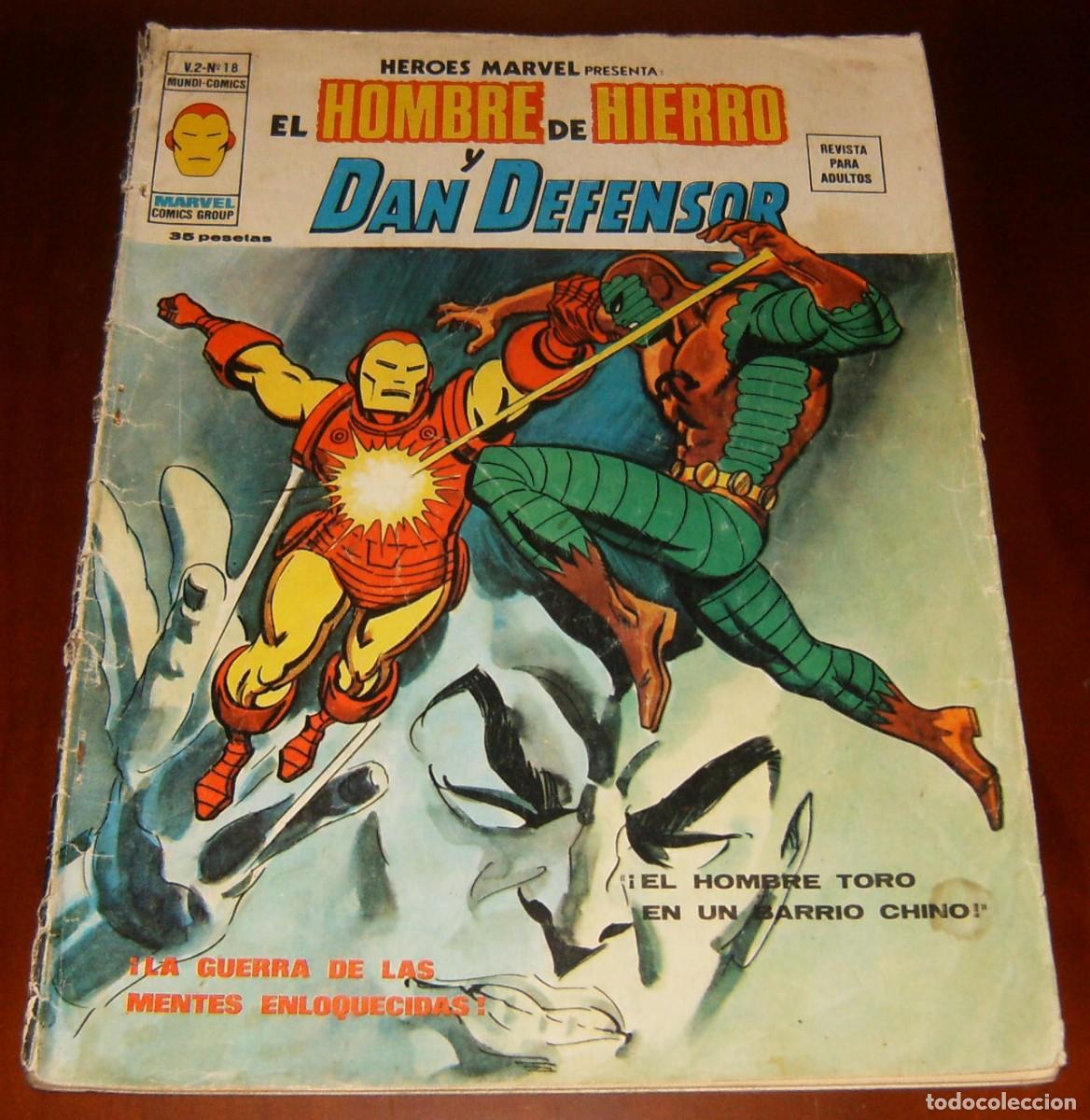 C&oacute;mics: HOMBRE DE HIERRO Y DAN DEFENSOR . HEROES MARVEL PRESENTA . Vol.2 . N&uacute;mero 18 . MUNDI COMICS. VERTICE