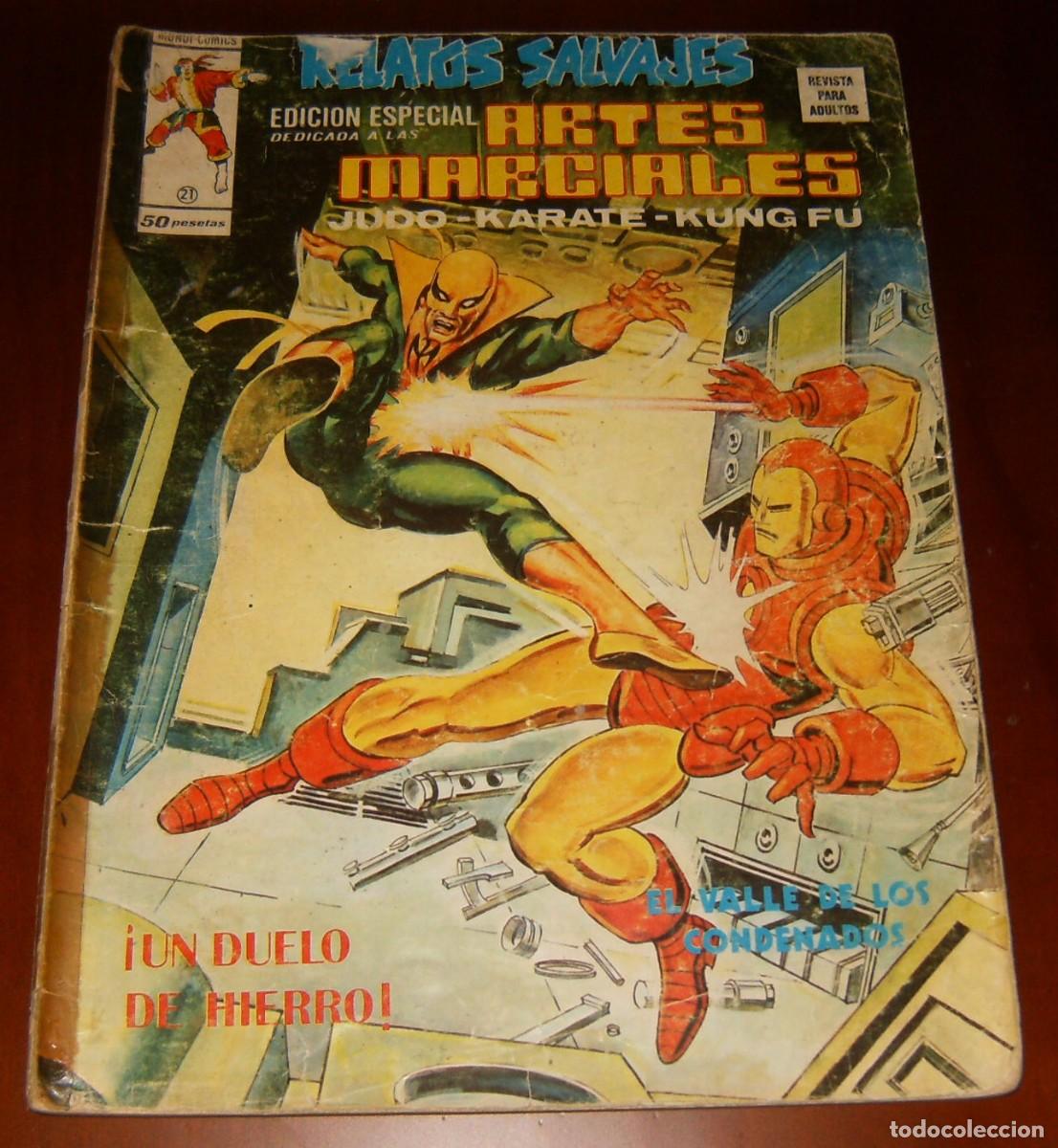C&oacute;mics: RELATOS SALVAJES . ARTES MARCIALES . N&uacute;mero 21 . MUNDI COMICS . VERTICE . PU&Ntilde;O DE HIERRO IRON MAN