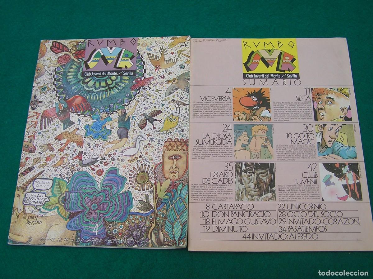 C&oacute;mics: Revista juvenil de comics RUMBO SUR N&ordm;4. Gran formato. A&ntilde;o 1985. + Revista N&ordm;3 sin portadas.