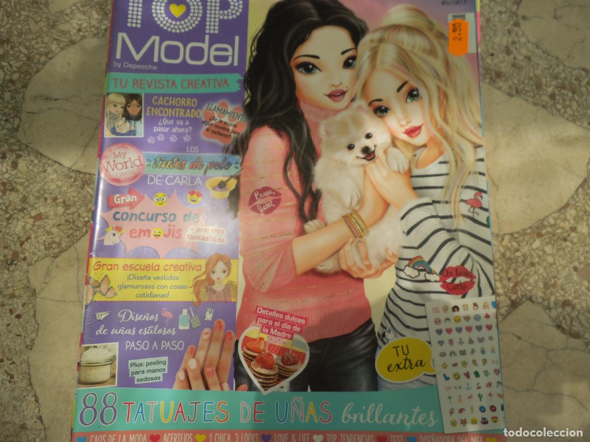 C&oacute;mics: top model , revista creativa 5/2017,con poster, 88 tatuajes de u&ntilde;as, vestido de volantes,