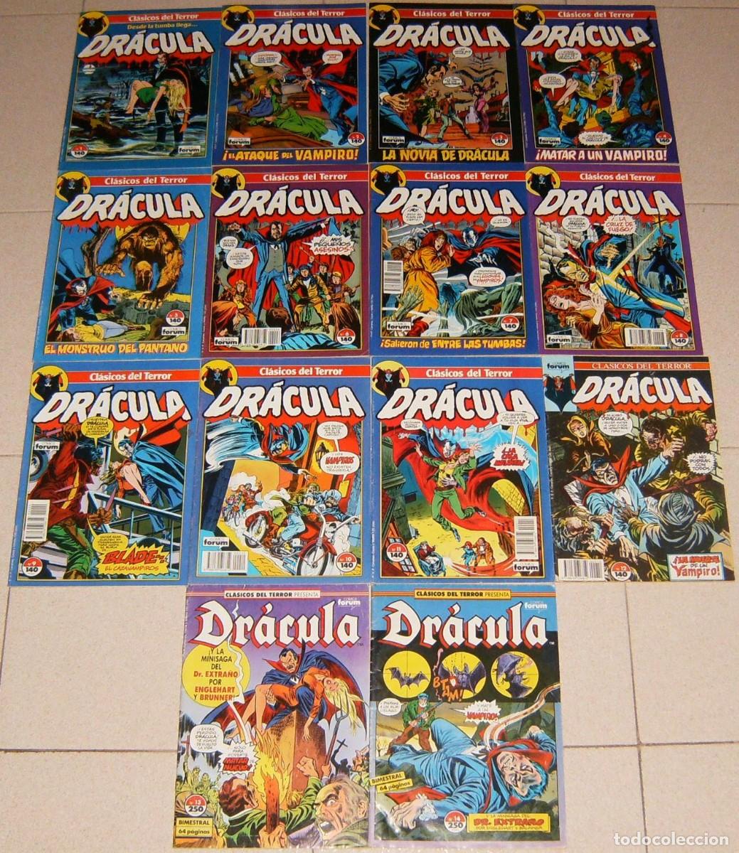 C&oacute;mics: DRACULA . CLASICOS DEL TERROR . N&ordm;s 1 2 3 4 5 6 7 8 9 10 11 12 13 14 . LOTE DE 14 NUMEROS . FORUM