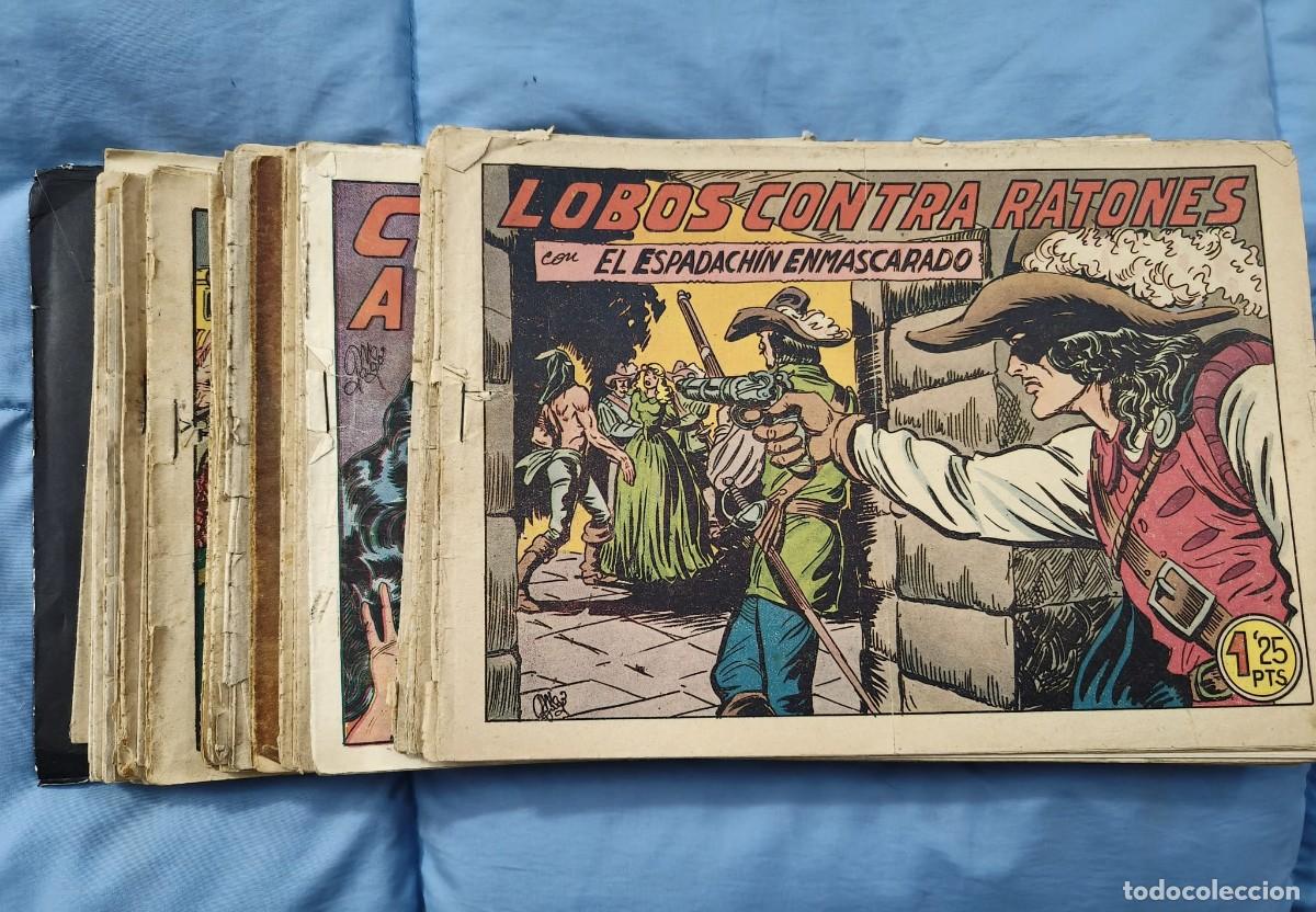 C&oacute;mics: El Espadach&iacute;n Enmascarado - Lote de 50 ejemplares antiguos - Tebeo cl&aacute;sico