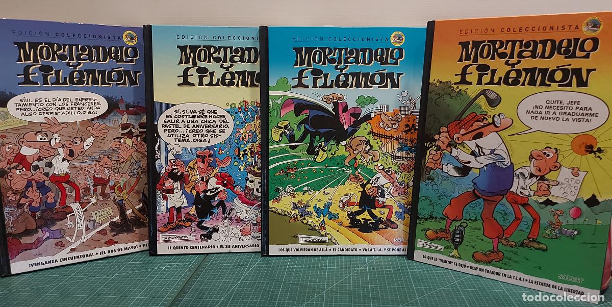 C&oacute;mics: MORTADELO Y FILEM&Oacute;N | LOTE 4 TOMOS EDICI&Oacute;N COLECCIONISTA SALVAT | TAPA DURA
