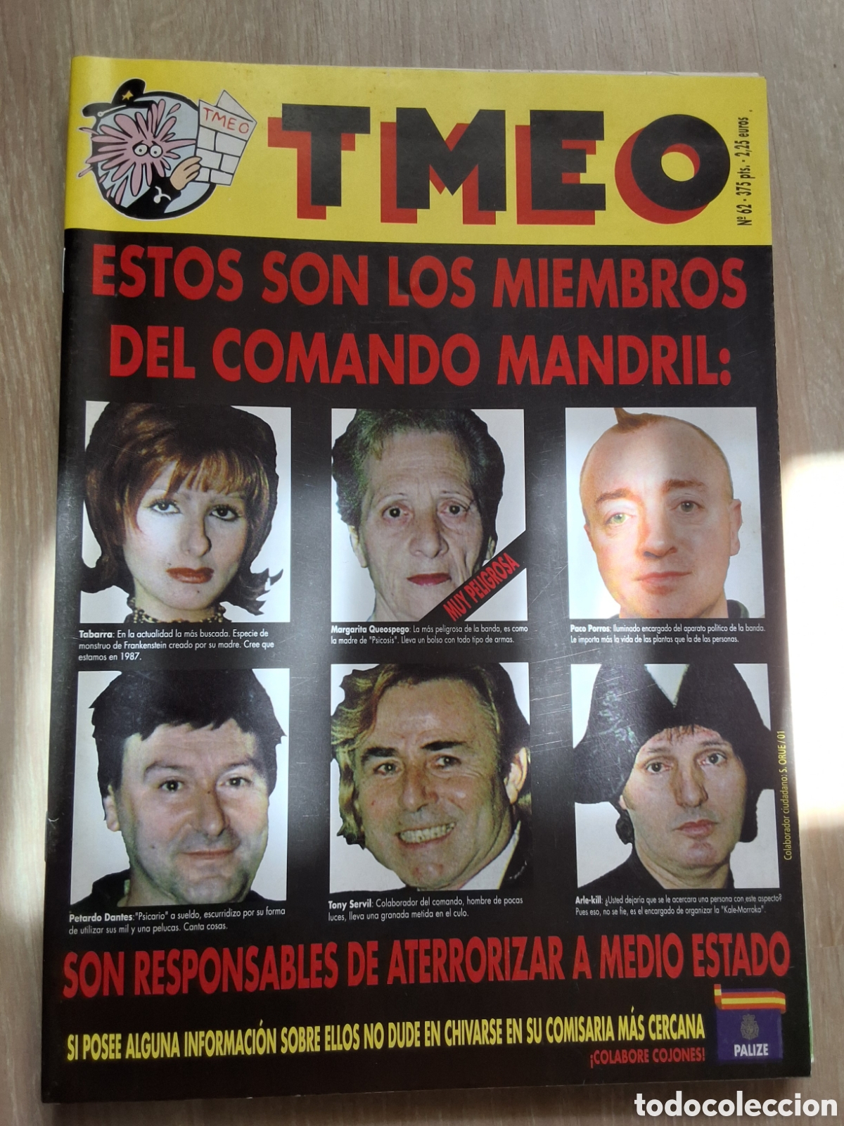 C&oacute;mics: Tmeo comic numero 62 a&ntilde;o 2001/2 comando mandril