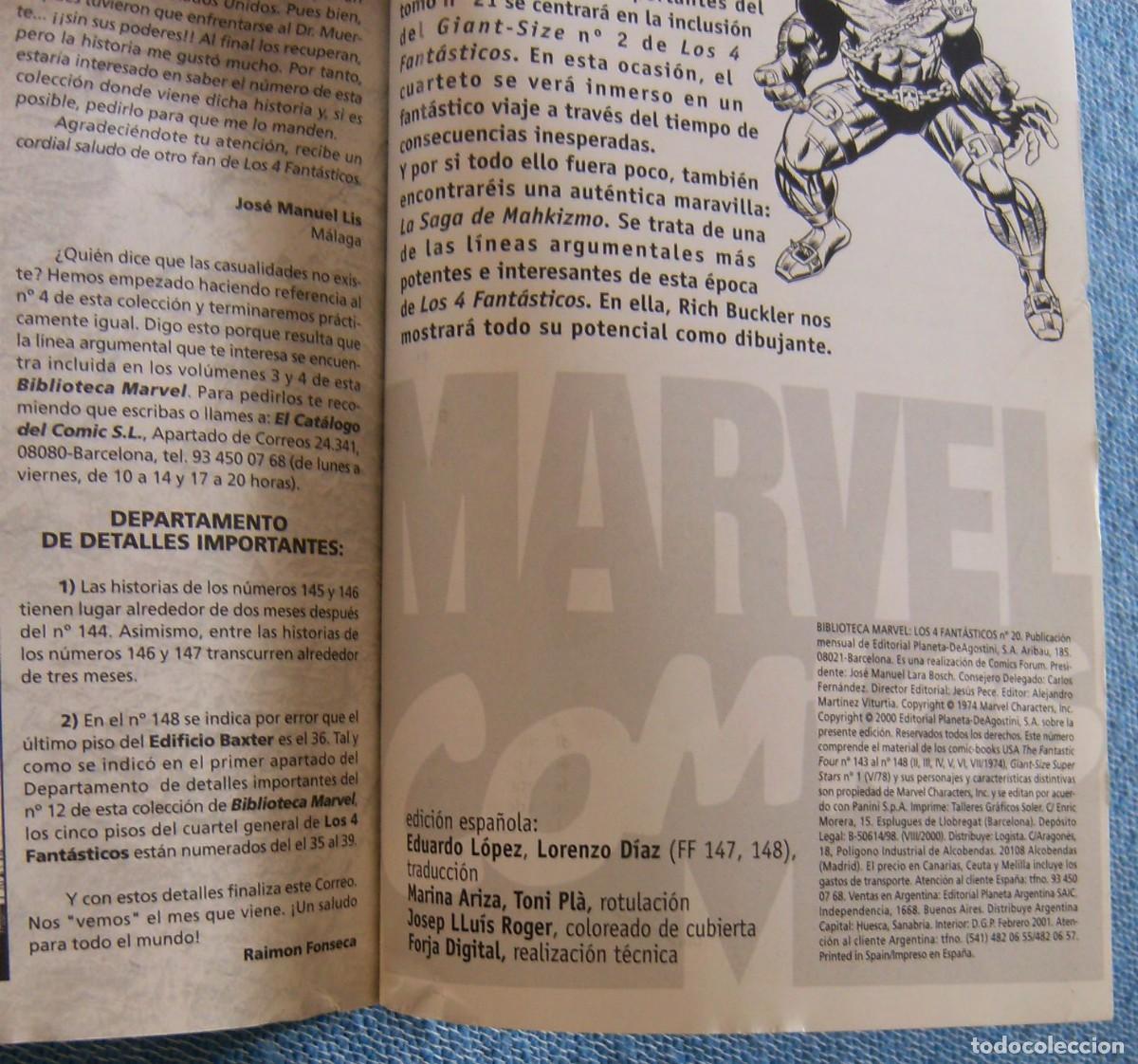 C&oacute;mics: BIBLIOTECA MARVEL . LOS 4 FANTASTICOS N&uacute;mero 20 . FORUM - Foto 3