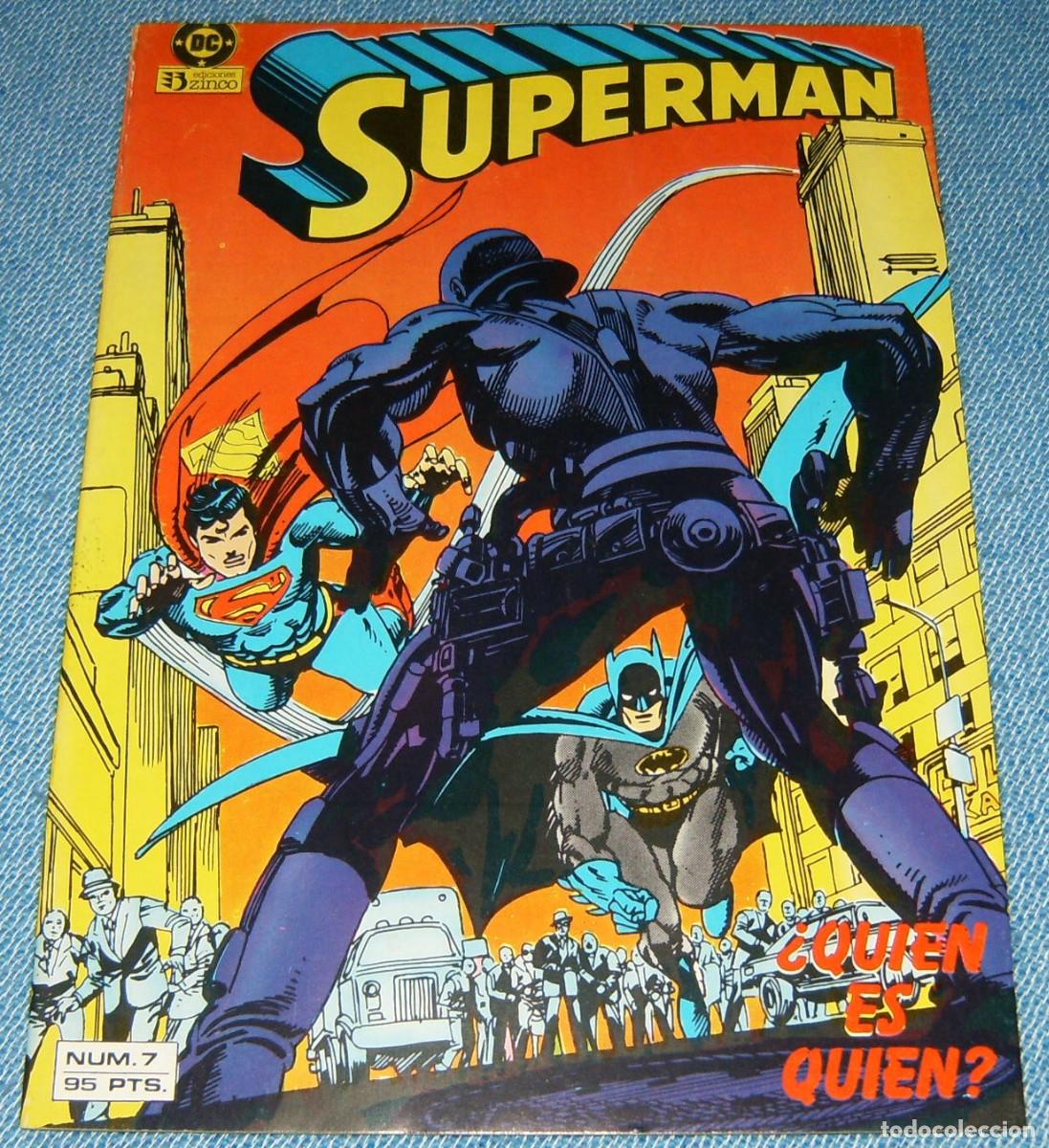 C&oacute;mics: SUPERMAN . N&ordm; 7 . EDICIONES ZINCO . VOLUMEN 1 . PROCEDE DE RETAPADO - Foto 1