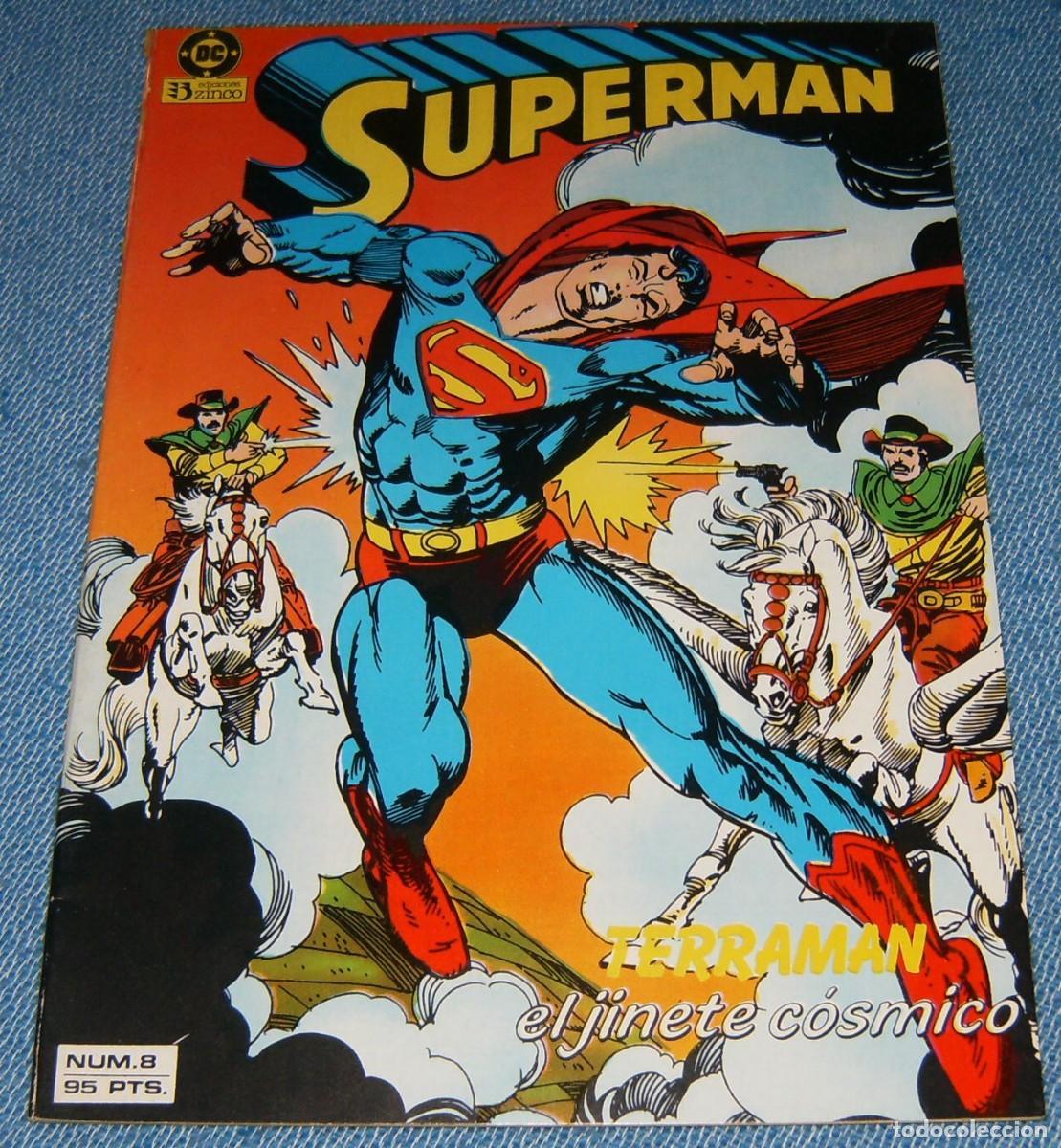 C&oacute;mics: SUPERMAN . N&ordm; 8 . EDICIONES ZINCO . VOLUMEN 1 . PROCEDE DE RETAPADO - Foto 1