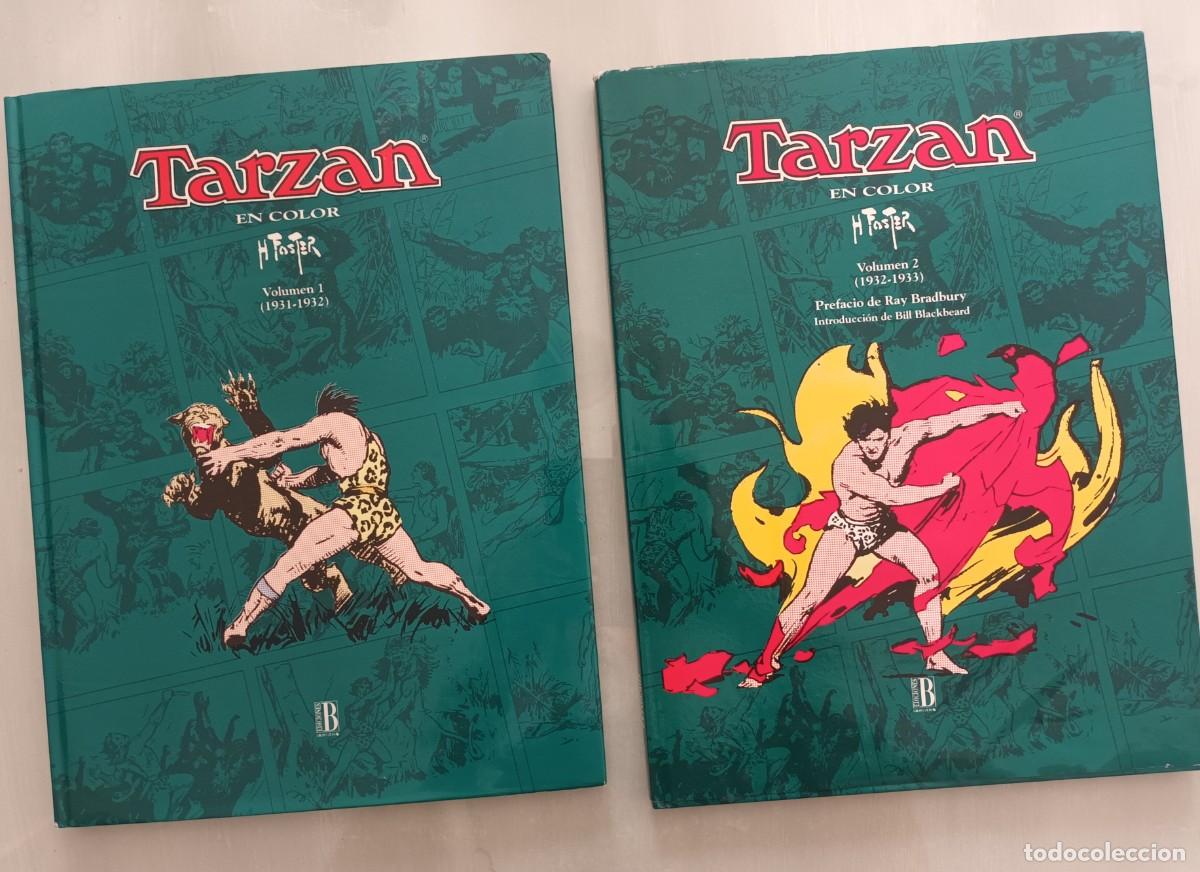 C&oacute;mics: Tarzan de Harold Foster. Tomos 1 y 2, tapa fura, color, gran formato