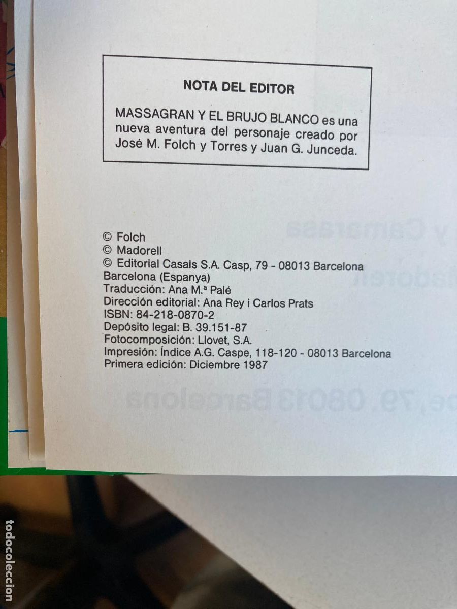 C&oacute;mics: MASSAGR&Aacute;N Y EL BRUJO BLANCO - 1&ordf; EDICION EN CASTELLANO - Foto 2