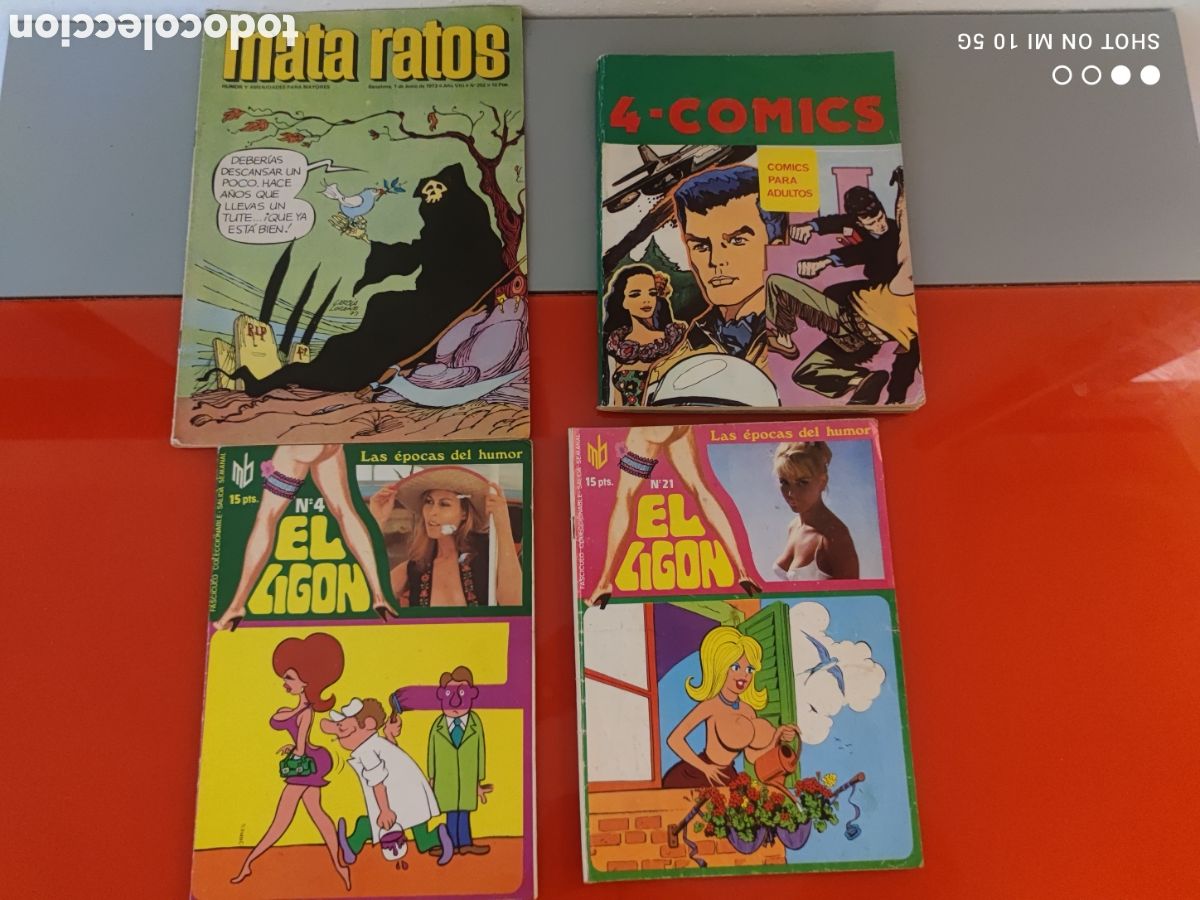 Comics: Lote 4 revistas- El Lig&oacute;n(n&deg;4 y 21),Mata Ratos y 4-Comics