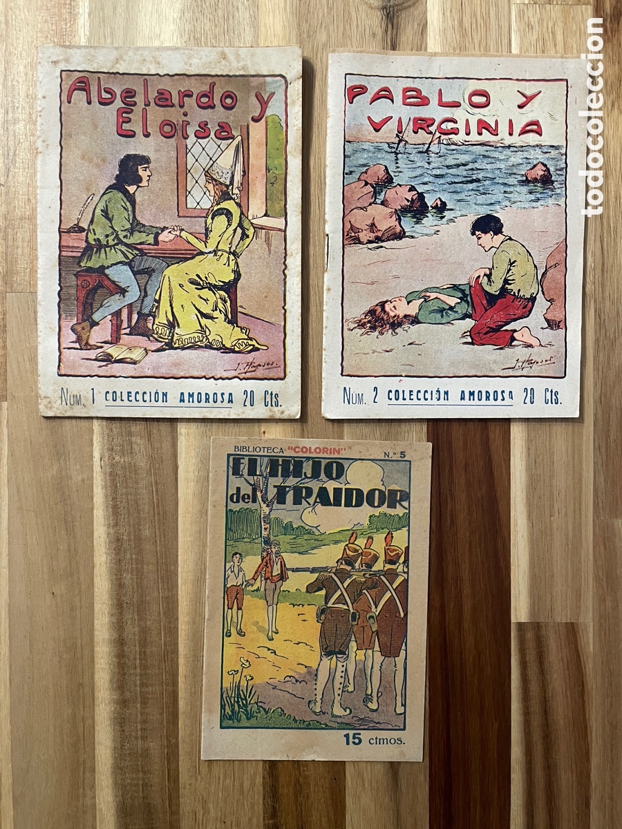 C&oacute;mics: 3 libritos-comics Color&iacute;n. 2 de Colecci&oacute;n amorosa y 1 Biblioteca Color&iacute;n.