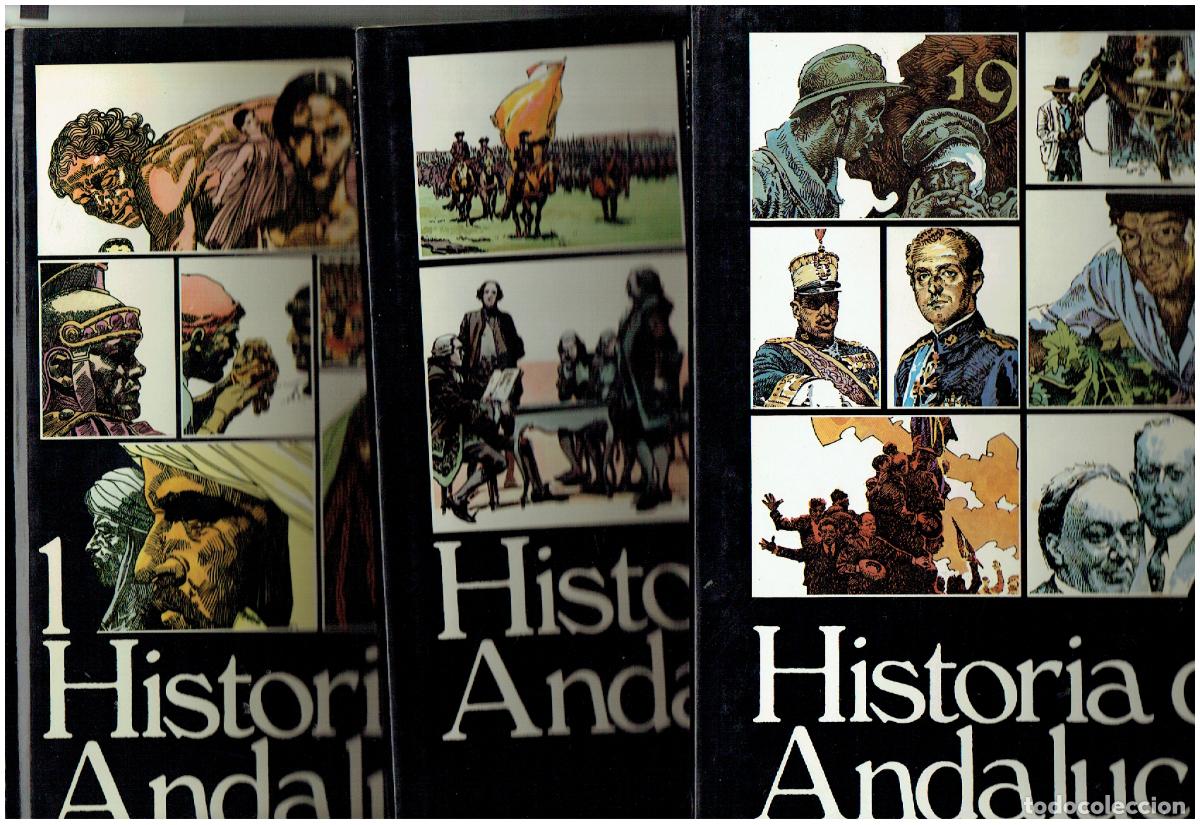 Comics : HISTORIA DE ANDALUC&Iacute;A. 3 TOMOS. MONTE DE PIEDAD Y CAJA DE AHORROS, SEVILLA, 1983. (B/A12 RUM)