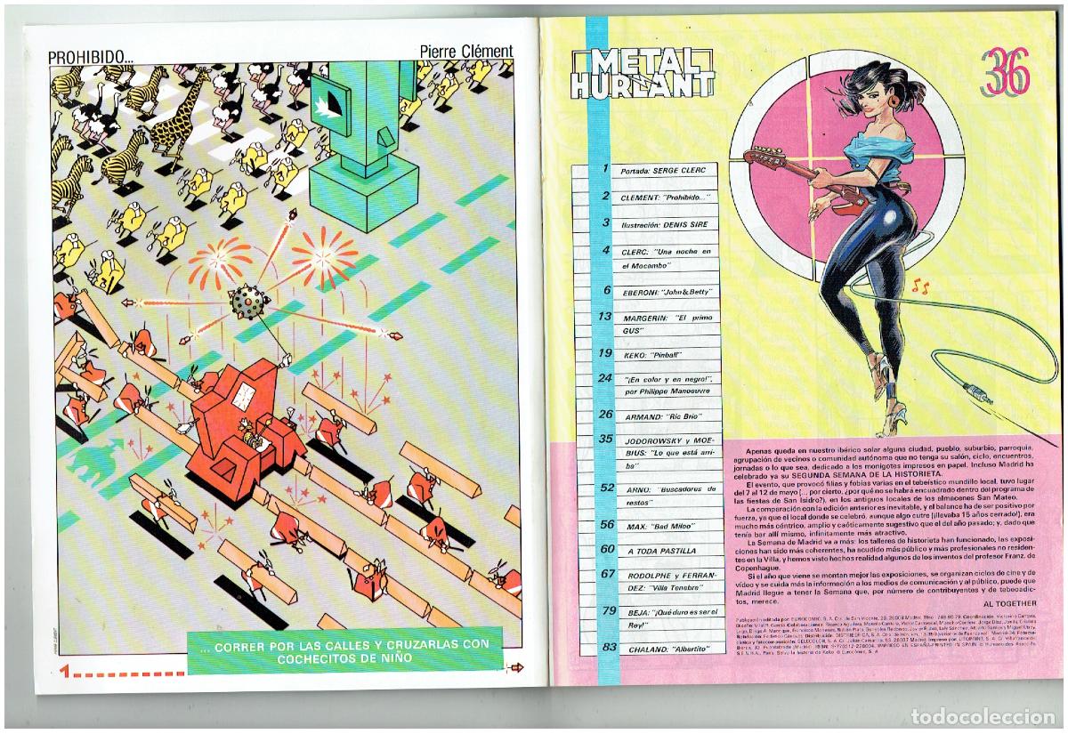 C&oacute;mics: METAL HURLANT. N&ordm; 36. CLERC - EBERONI - MOEBIUS - ARNO - KEKO. EUROCOMIC. (B/A9 RUM) - Foto 2