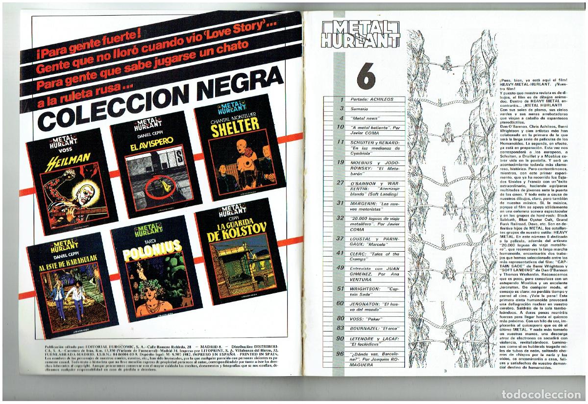 C&oacute;mics: METAL HURLANT. N&ordm; 6. HEAVY. EUROCOMIC. (B/A9 RUM) - Foto 3