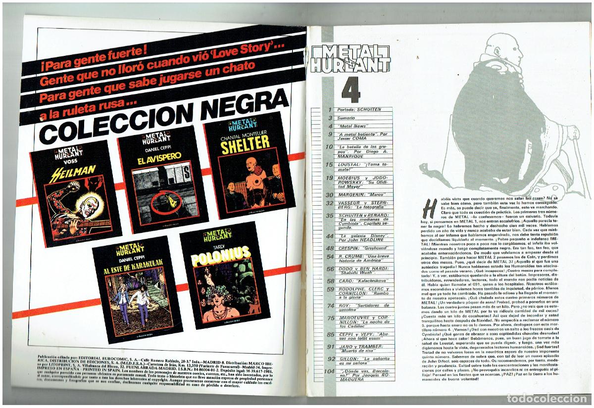 C&oacute;mics: METAL HURLANT. N&ordm; 4. EUROCOMIC. (B/A9 RUM) - Foto 3