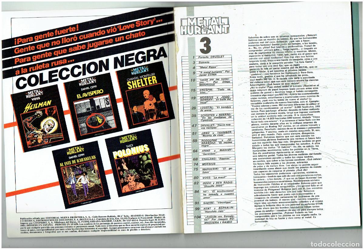 C&oacute;mics: METAL HURLANT. N&ordm; 3. EUROCOMIC. (B/A9 RUM) - Foto 3