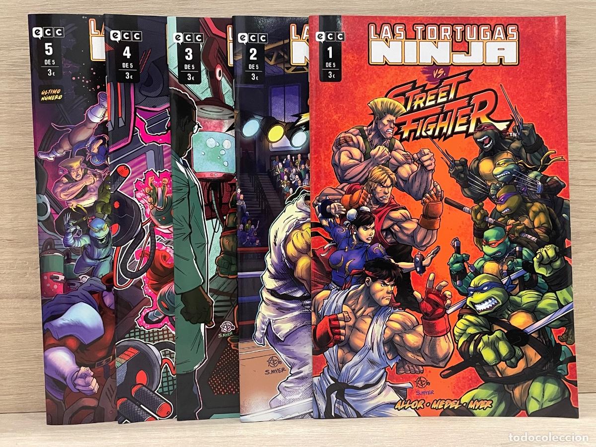 C&oacute;mics: Las Tortugas Ninja vs. Street Fighter - Completo 5 vol&uacute;menes - Paul Allor, Ariel Medel - ECC