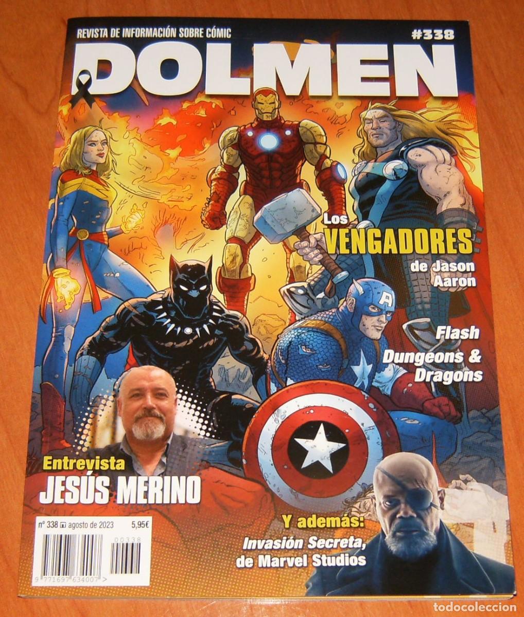 C&oacute;mics: DOLMEN . N&ordm; 338 . REVISTA DE COMICS . AGOSTO 2023 . VENGADORES, MERINO, INVASION SECRETA