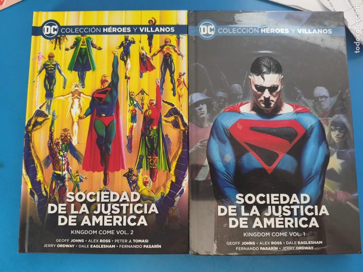 C&oacute;mics: Colecci&oacute;n h&eacute;roes y villanos 63 y 66 Sociedad de la Justicia: Kingdom Come Vol. 1 y 2 - Salvat Ecc