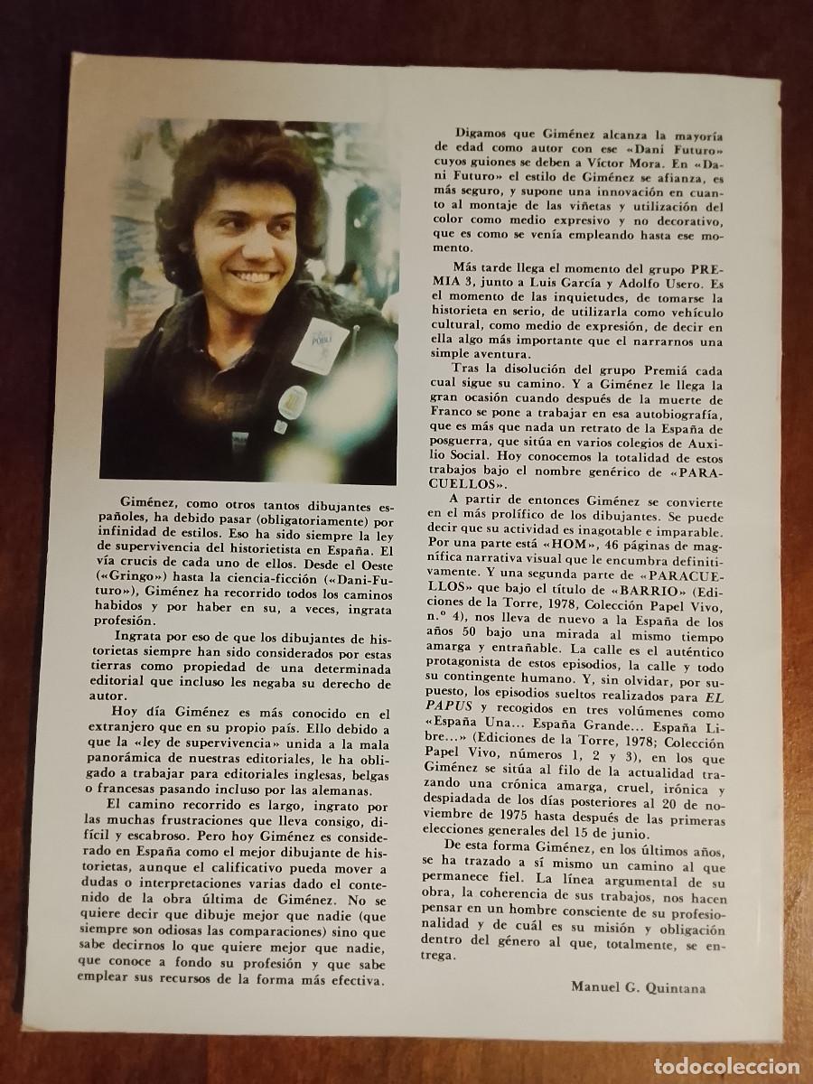 C&oacute;mics: Carlos Gim&eacute;nez: Hom (Ediciones de la Torre. 1979) - Foto 2