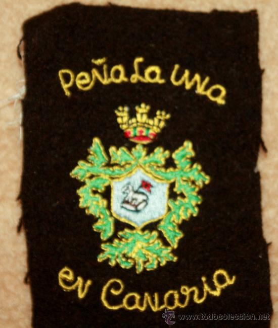 Coleccionismo deportivo: PARCHE DE TELA BORDADO DE PE&Ntilde;A LA UNA EN CANARIA - Foto 1