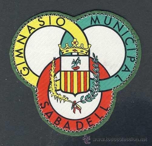 Coleccionismo deportivo: Escudo de tela del Gimasio Municipal de Sabadell - Foto 1