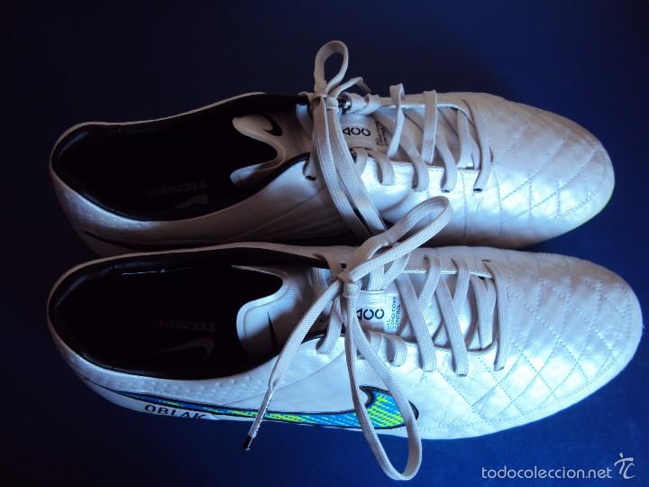Coleccionismo deportivo: (F-1480)BOTAS DE OBLAK , AT.MADRID , NIKE TIEMPO , MATCH UN WORN - Foto 5