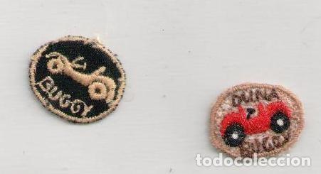 Coleccionismo deportivo: Dos peque&ntilde;os parches de tela bordados. Buggy y Duna Buggy - Foto 1