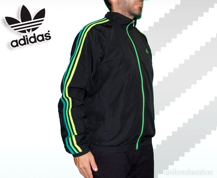 Coleccionismo deportivo: Adidas Chaqueta Negra Verde Talla M - Foto 5