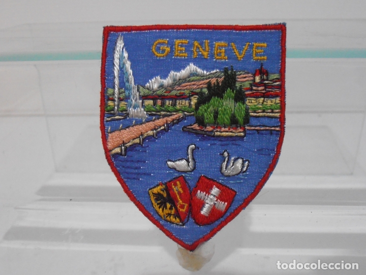 Coleccionismo deportivo: PARCHE TELA, GENEVE, AZUL - Foto 1